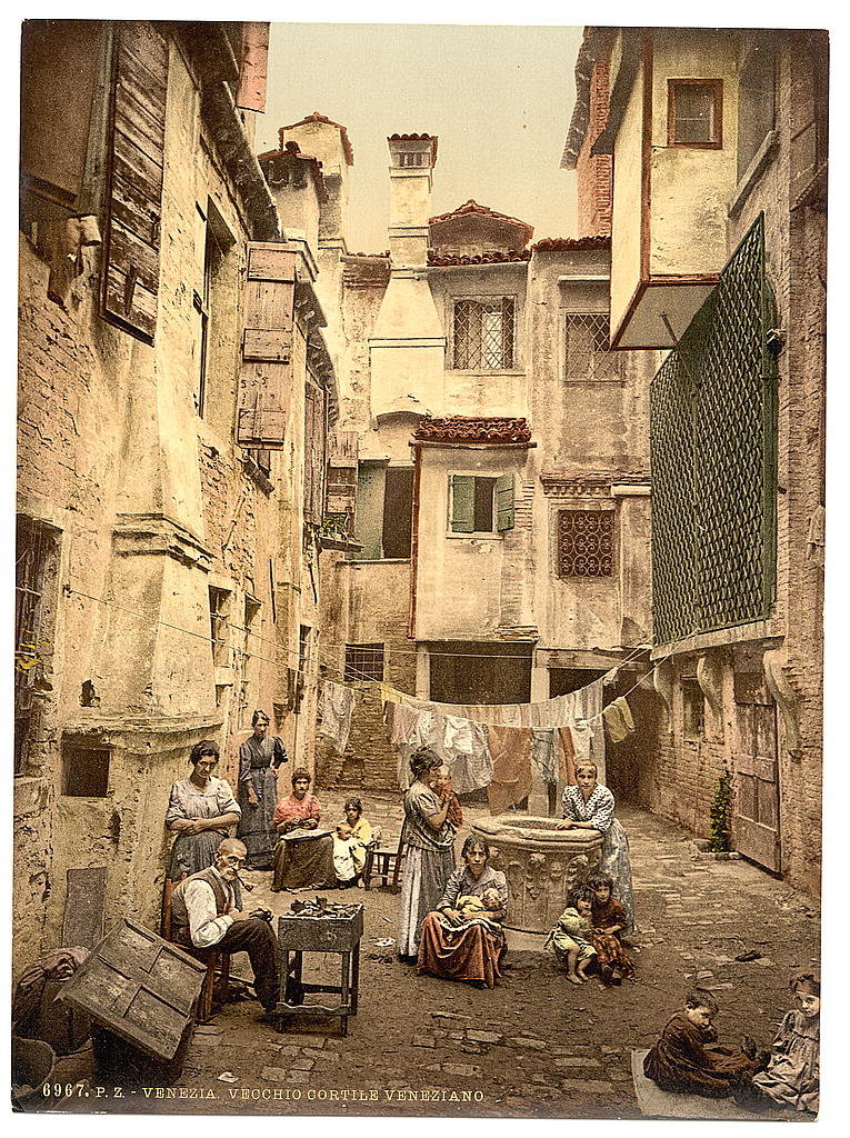 A picture of Old Venetian courtyard, Venice, Italy