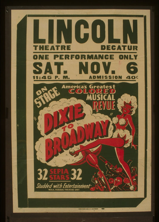 A picture of On stage America's greatest colored musical revue "Dixie to Broadway"