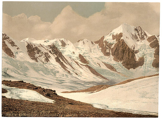 A picture of Ortler Territory, Madritschjoch, with Konigs-, Kreuz-, and Suldenspitzen, Tyrol, Austro-Hungary