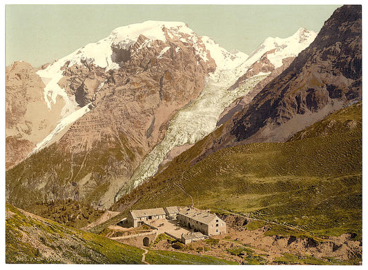 A picture of Ortler Territory, the summit of the Ortler, seen from the Franzenshoshe, Tyrol, Austro-Hungary