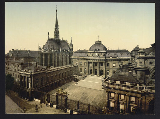 A picture of Palais de Justice and Holy Chapel (i.e., Sainte-Chapelle), Paris, France