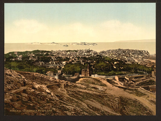 A picture of Panorama, view from Notre Dame de la Garde, Marseilles, France