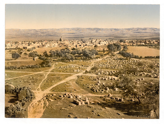 A picture of Panoramic view taken from The Tower of the Forty Martyrs, Ramleh, Holy Land, (i.e., Ramlah, Israel)