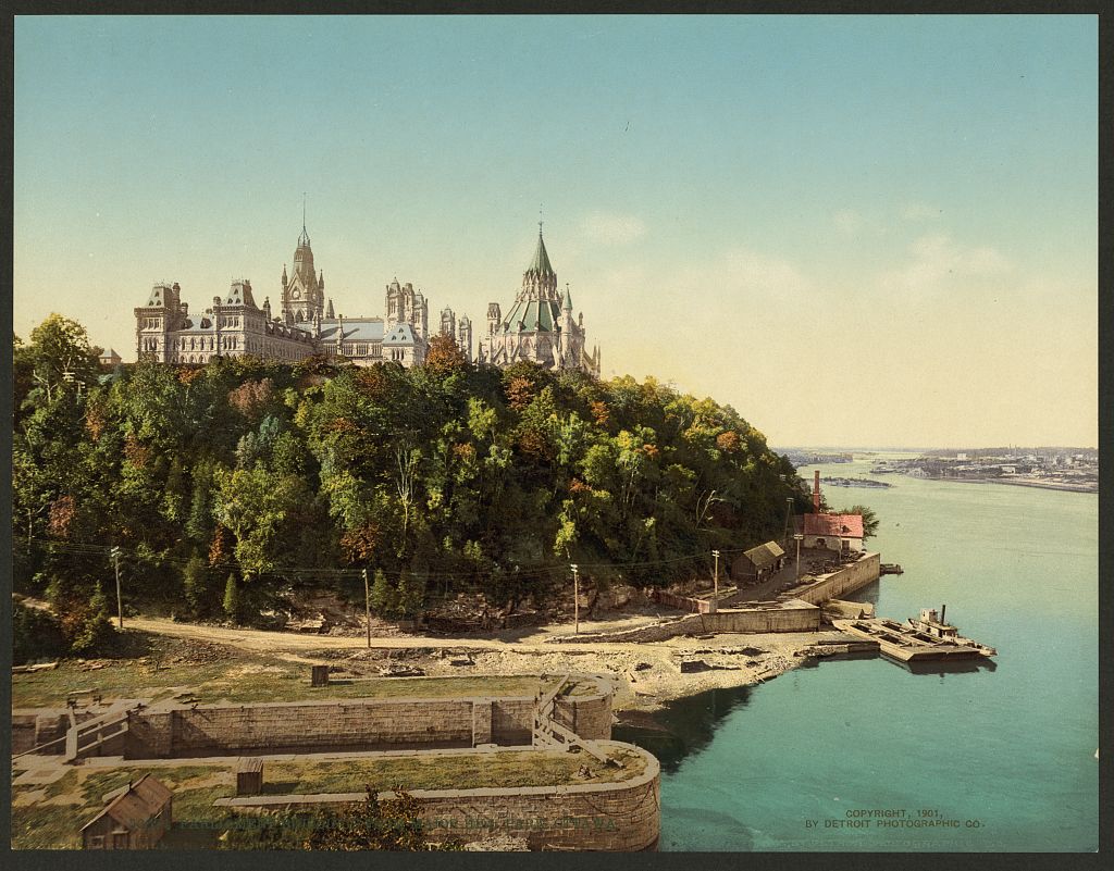 A picture of Parliament buildings from Major Hill Park, Ottawa