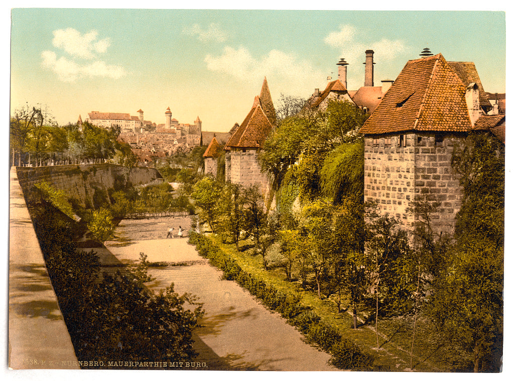 A picture of Part of wall with castle, Nuremberg, Bavaria, Germany