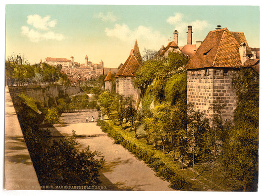 A picture of Part of wall with castle, Nuremberg, Bavaria, Germany