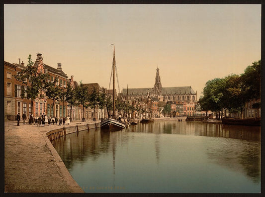 A picture of Peat Market and Great Church, Haarlem, Holland