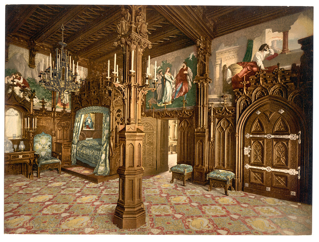 A picture of Pictures of Tristan story, bedroom, Neuschwanstein Castle, Upper Bavaria, Germany