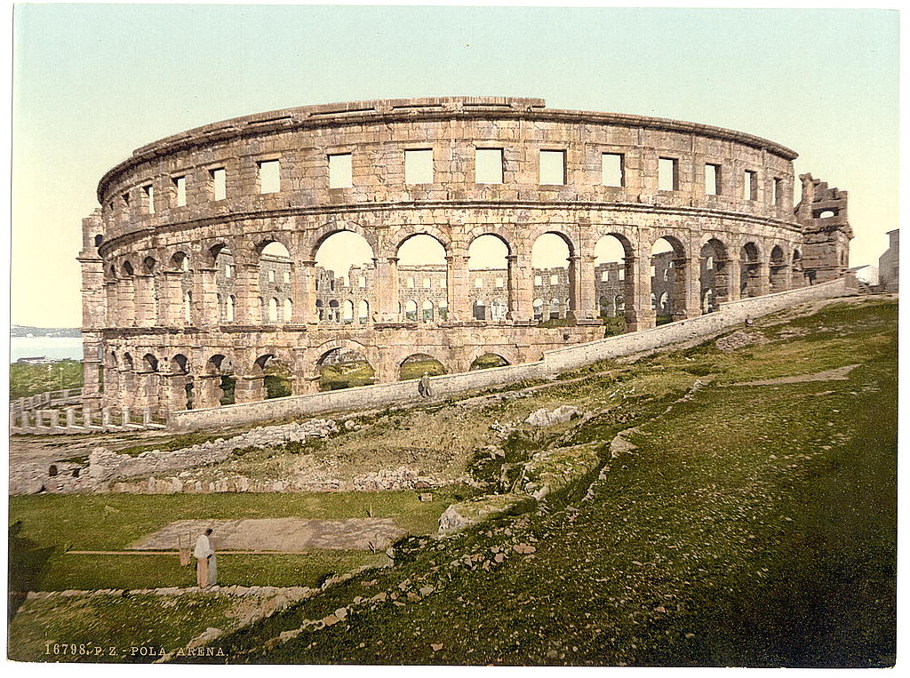 A picture of Pola, the arena, Istria, Austro-Hungary
