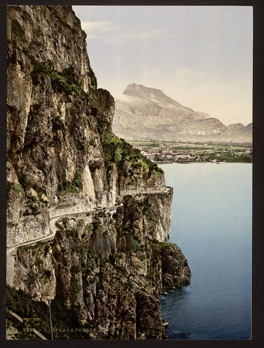 A picture of Ponale Road and view of Riva, Lake Garda, Italy