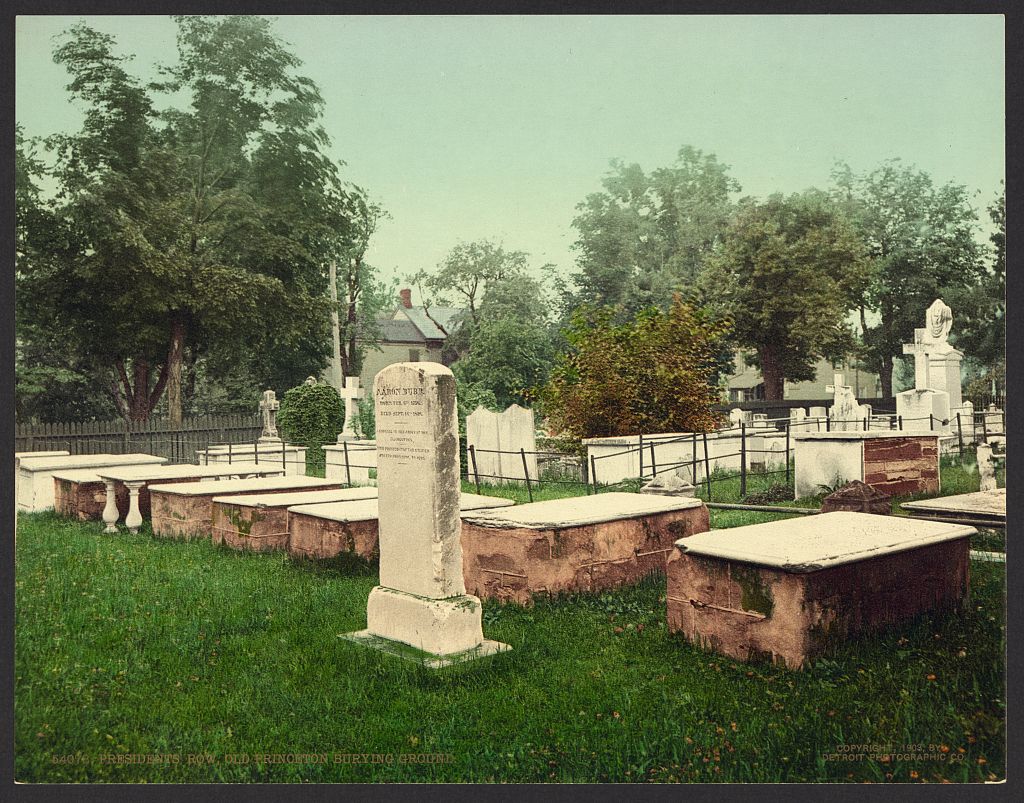 A picture of Presidents row, old Princeton burying ground