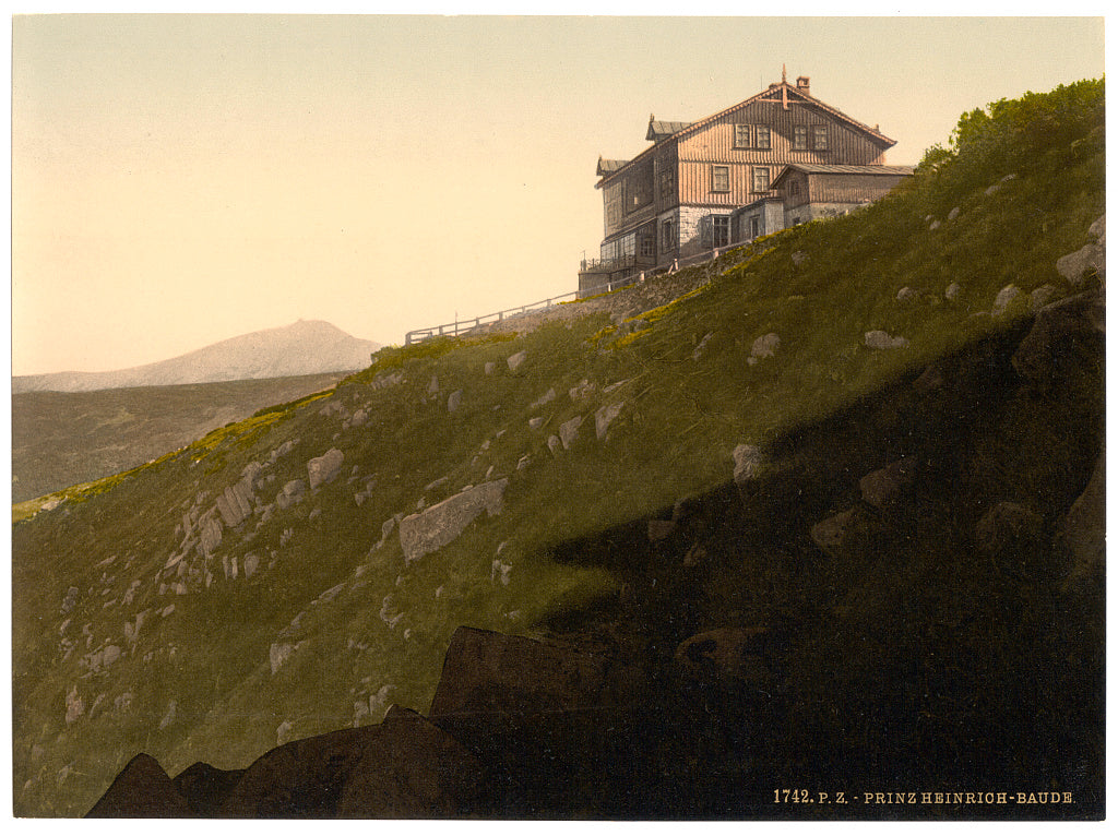 A picture of Prinz Heinrichsbaude, with the Schneekoppe, Riesengebirge, Germany