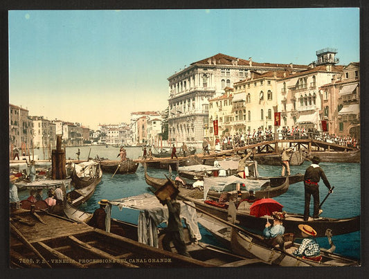 A picture of Procession over the Grand Canal, Venice, Italy