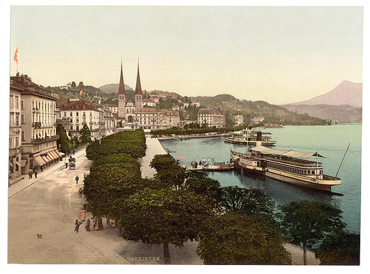 A picture of Promenade and cathedral, Lucerne, Switzerland