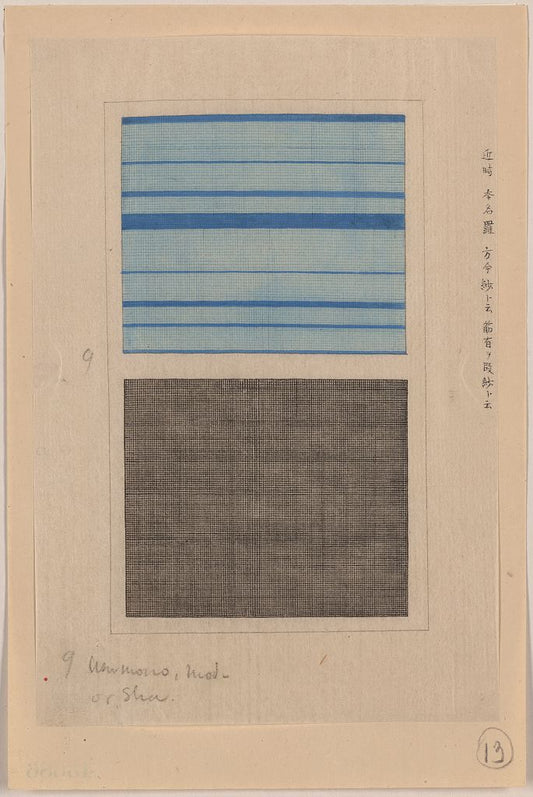 A picture of Ra (Usumono gauze weave) Sha gauze weave with stripes.