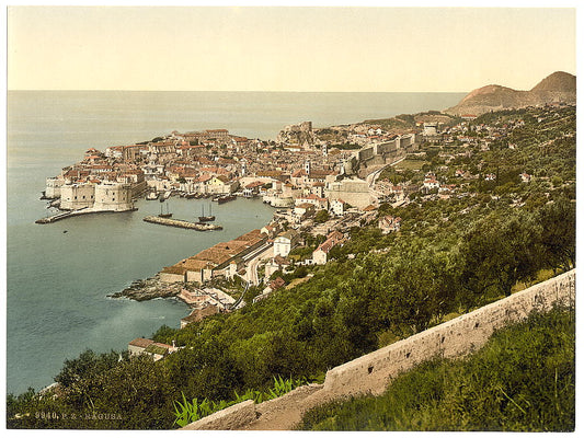 A picture of Ragusa, from the East, Dalmatia, Austro-Hungary