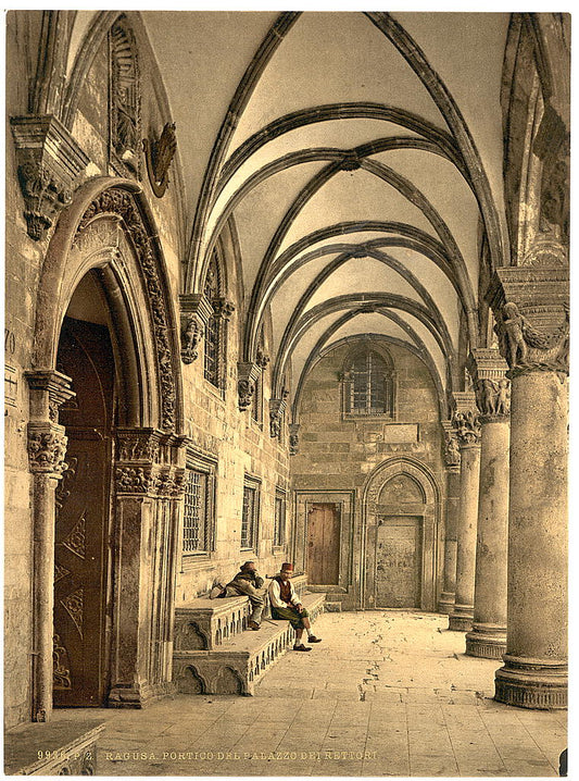 A picture of Ragusa, the Rettori Palace portico, Dalmatia, Austro-Hungary