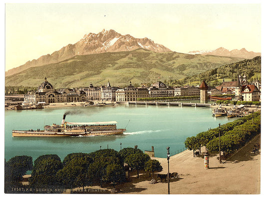 A picture of Railway station and Pilatus, Lucerne, Switzerland