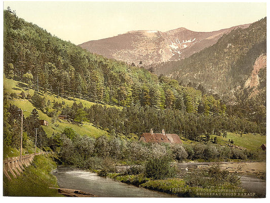 A picture of Reichenau, towards Rexalp (i.e., Raxalpe), Lower Austria, Austro-Hungary