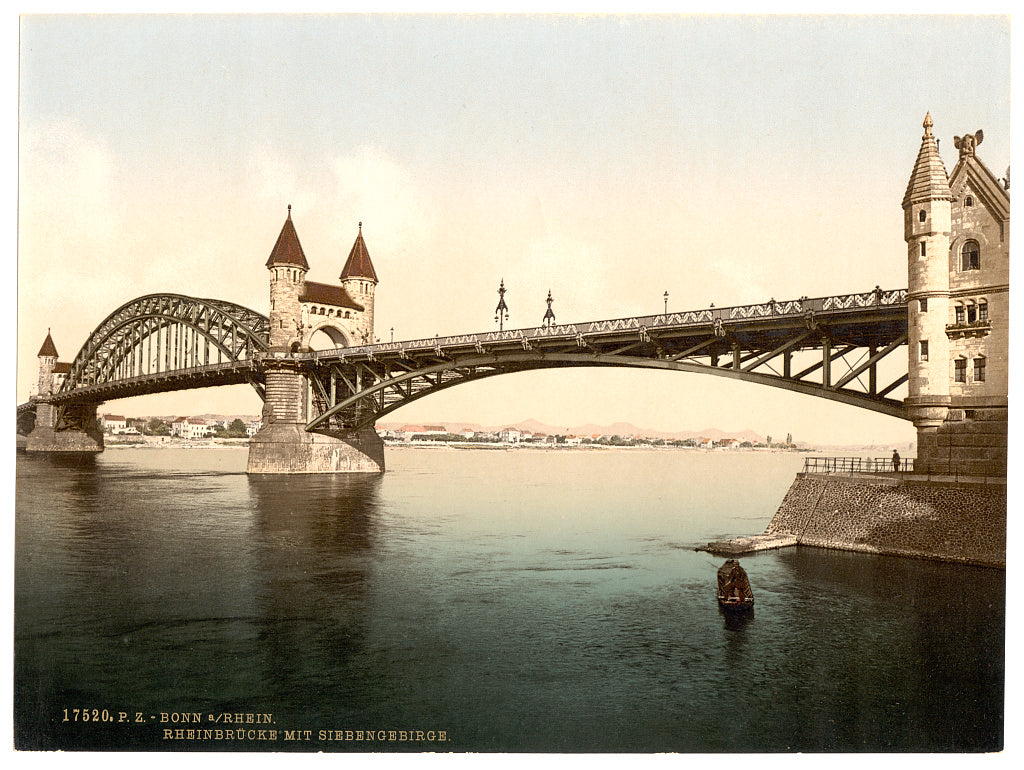 A picture of Rhine Bridge and Siebengebirge, Germany