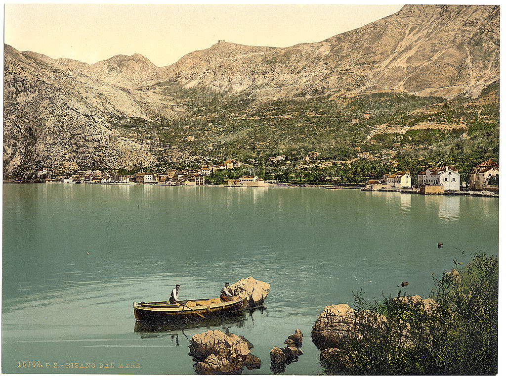 A picture of Risano, from the sea, Dalmatia, Austro-Hungary