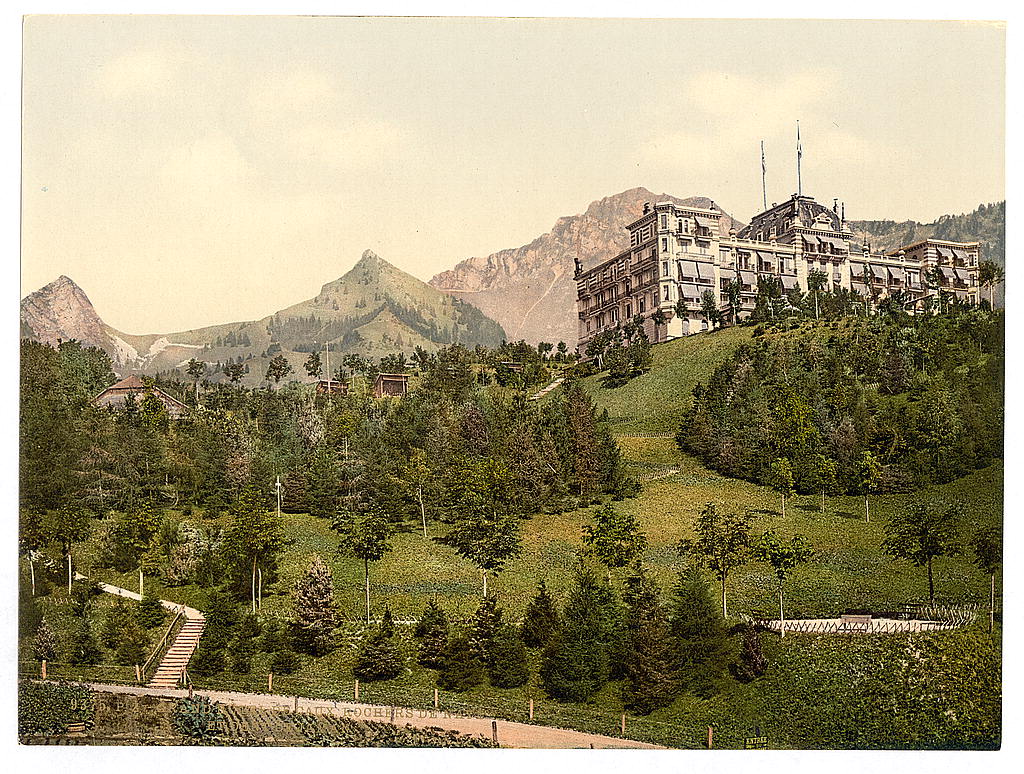 A picture of Rochers de Naye, and Dent de Jaman, and Hotel de Caux, Geneva Lake, Switzerland
