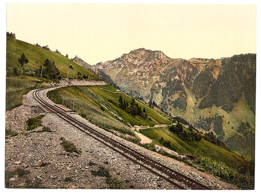 A picture of Rochers de Naye Grand Hotel, and railroad, Geneva Lake, Switzerland