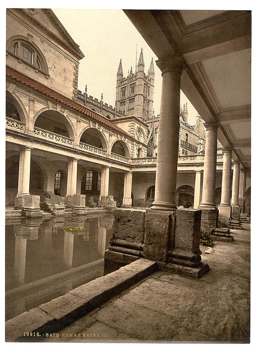 A picture of Roman Baths and Abbey, III, Bath, England