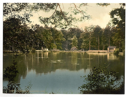 A picture of Royal Military College, bathing lake, Sandhurst, Camberley, England