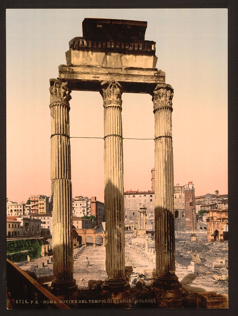 A picture of Ruins of Temple of Castor and Pollux, Rome, Italy