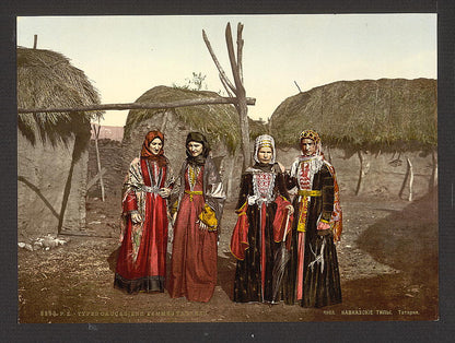 A picture of Russian types of Tartar, (i.e., Tatar), women of the Caucasus, Russia