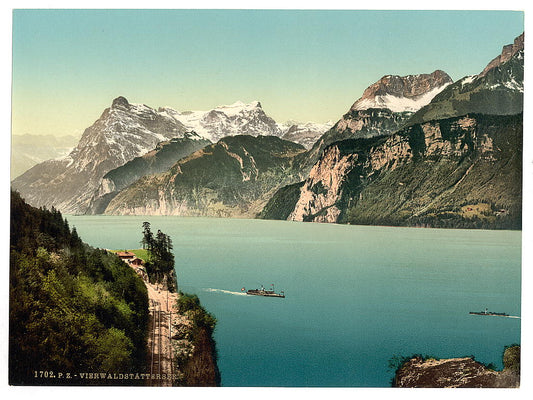 A picture of Rutli, and Urirothstock, (i.e., Urirotstock), Lake Lucerne, Switzerland