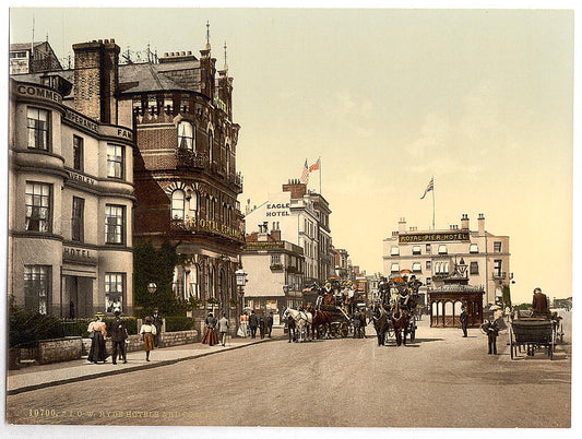 A picture of Ryde, hotels and coaches, Isle of Wight, England