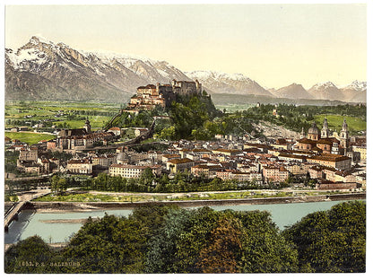 A picture of Salzburg, from the Kapuzinerberg, Austro-Hungary