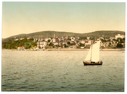 A picture of Sassnitz, seen from the water, Isle of Rugen, Germany