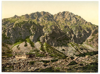 A picture of Schlesierhaus and Gerlsdorfer Spitze, Tatra, Austro-Hungary