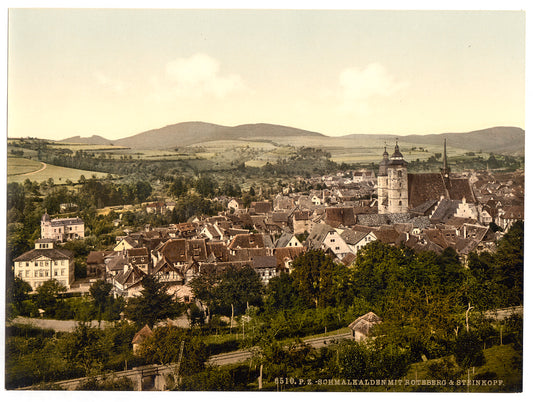 A picture of Schmalkalden, with Roteberg and Steinkopf, Thuringia, Germany
