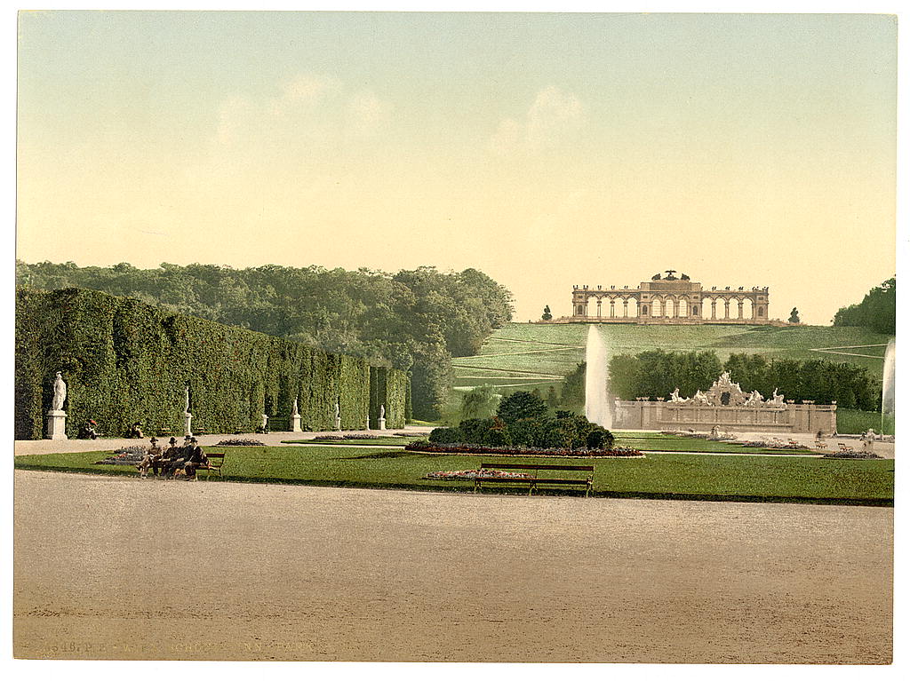 A picture of Schoenbrunn (i.e., Schönbrunn)Park, Vienna, Austro-Hungary