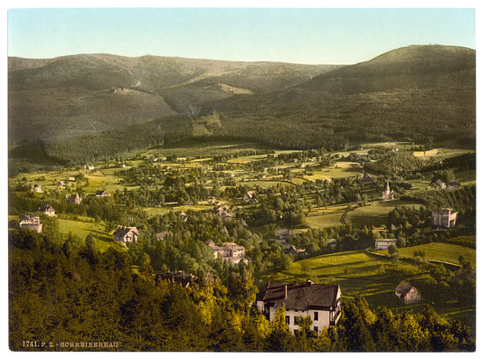 A picture of Schreiberhau, with the Hochgebirge, Riesengebirge, Germany (i.e., Szklarska Poręba, Poland)
