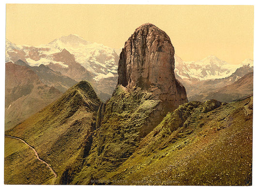 A picture of Schynige Platte, with view of Gummihorn and Jungfrau, Bernese Oberland, Switzerland