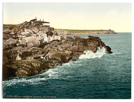 A picture of Scilly Isles, St. Mary's. Pulpit Rock, Cornwall, England