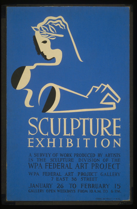 A picture of Sculpture exhibition A survey of work produced by artists in the Sculpture Division of the WPA Federal Art Project.