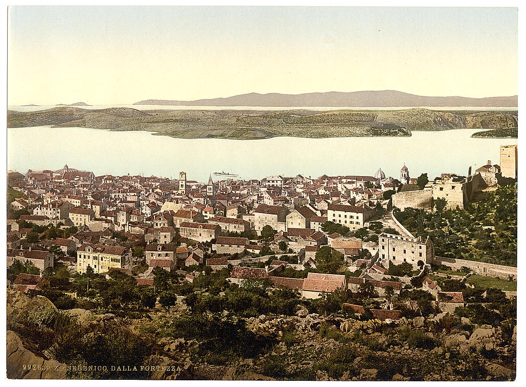 A picture of Sebenico, from the fort, Dalmatia, Austro-Hungary