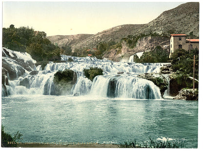 A picture of Sebenico, lower falls of the Kerka, Dalmatia, Austro-Hungary