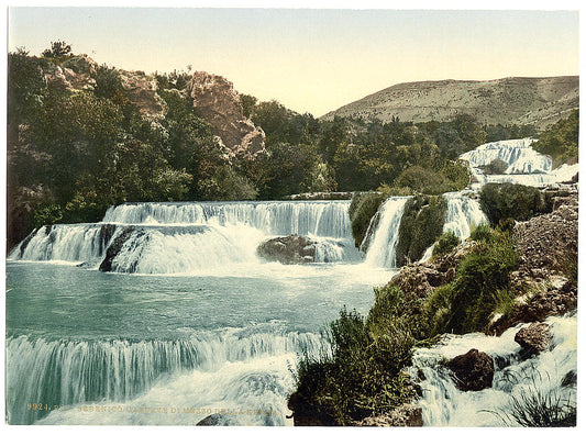 A picture of Sebenico, middle falls of the Kerka, Dalmatia, Austro-Hungary