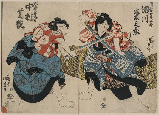 A picture of Segawa kikunojō no nuregami no chōgorō to nakamura shikan no hanaregoma no chōkichi