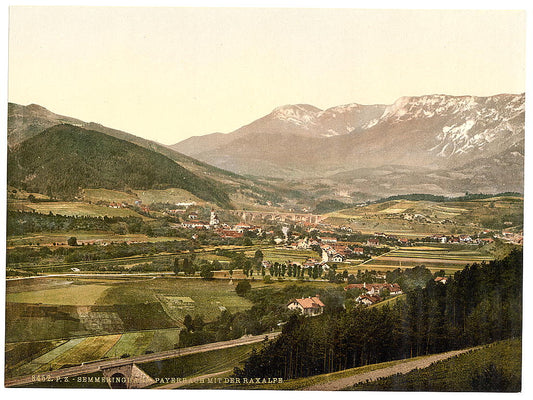 A picture of Semmering Railway, Payerbach with the Raxalpe, Styria, Austro-Hungary