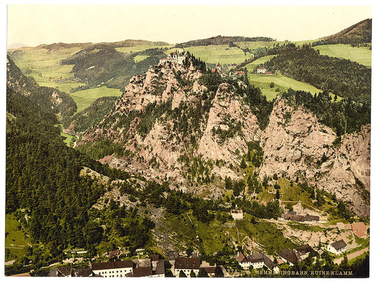 A picture of Semmering Railway, ruins of Klamm Castle, Styria, Austro-Hungary