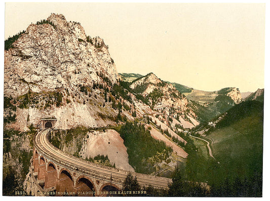 A picture of Semmering Railway, viaduct over the Kalte Rinne, Styria, Austro-Hungary