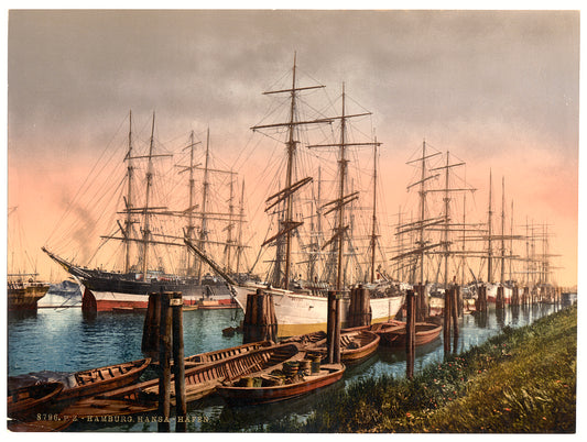 A picture of Ships in the Harbor, Hamburg, Germany